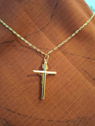Colgante Cruz Cristo Oro 18kl  Cadena 50cm. APARTE