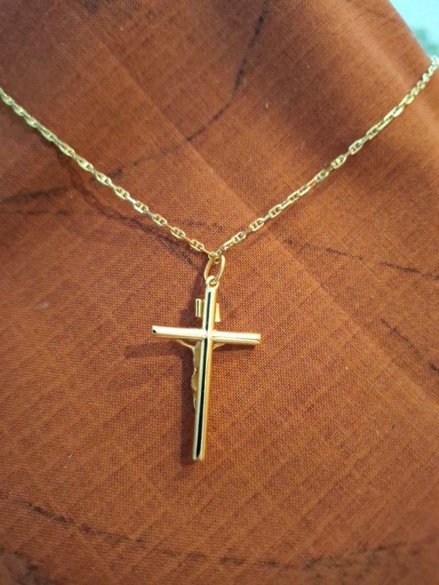 Colgante Cruz Cristo Oro 18kl  Cadena 50cm. APARTE