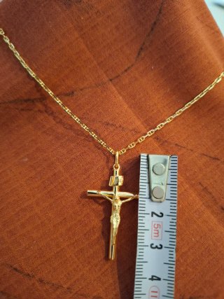 Colgante Cruz Cristo Oro 18kl  Cadena 50cm. APARTE
