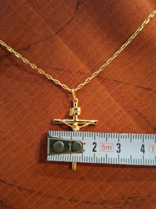 Colgante Cruz Cristo Oro 18kl  Cadena 50cm. APARTE