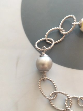 Pulsera Plata Chica Perlas Nueva