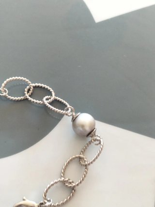 Pulsera Plata Chica Perlas Nueva