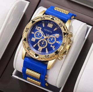 Reloj Hombre Azul y Dorado