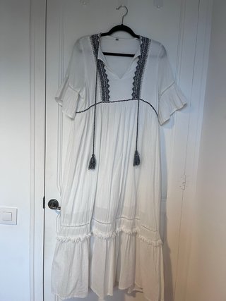 Vestido Boho blanco bordado