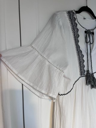 Vestido Boho blanco bordado