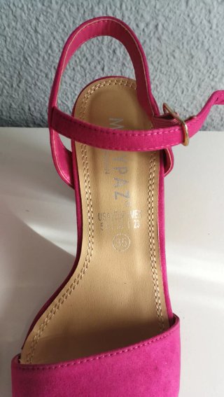 Sandalias tacón rosa