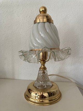 Lámpara sobremesa cristal y bronce