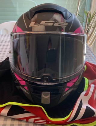 Casco LS2 Vector Evo Talla S Negro Rosa
