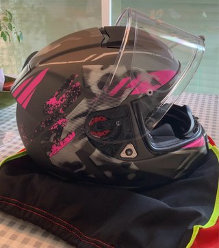 Casco LS2 Vector Evo Talla S Negro Rosa