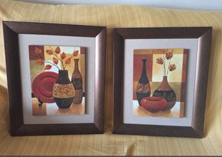 Set di 2 quadri decorativi con vasi