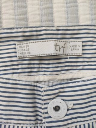 Pantalón Zara Rayas Azul y Blanco