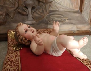 Niño Jesús 32 cm Sello Olot Ojos Cristal