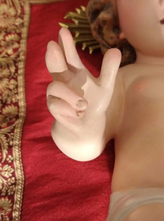 Niño Jesús 32 cm Sello Olot Ojos Cristal