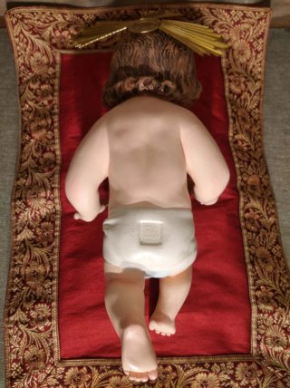 Niño Jesús 32 cm Sello Olot Ojos Cristal