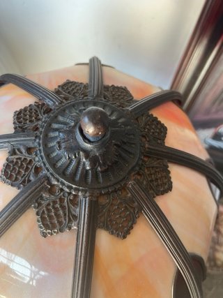 Lámpara Artesanal Vitral Vidrio Metal