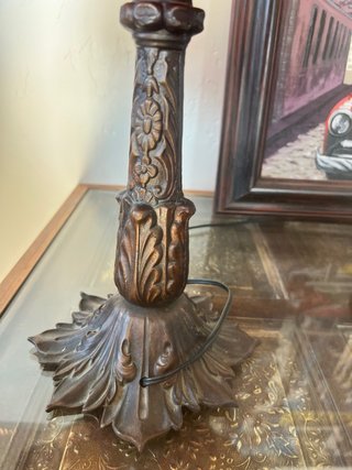 Lámpara Artesanal Vitral Vidrio Metal
