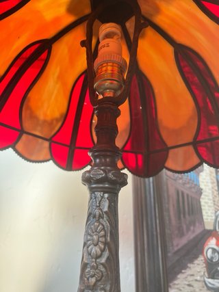 Lámpara Artesanal Vitral Vidrio Metal