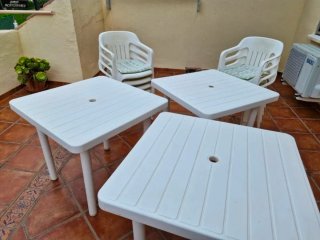 Conjunto mesas y sillas jardín