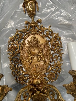 Aplique de pared dorado metal