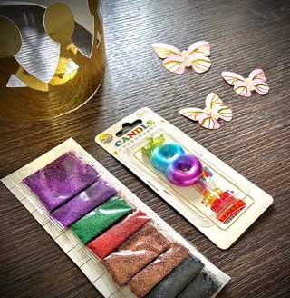 Kit Party 8 anni bambina con Corona e Farfalle 3D