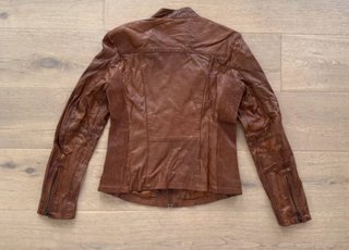 Chaqueta Biker Marrón Cazadora Cuero Piel Camel