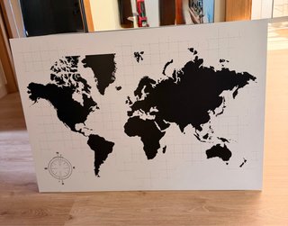 Cuadro Mapa Mundi Ikea Blanco y Negro