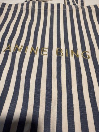 Bolso Anine Bing rayas azul y blanco