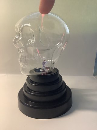 Lámpara Calavera Cristal Negra