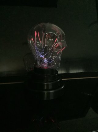 Lámpara Calavera Cristal Negra
