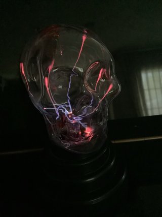 Lámpara Calavera Cristal Negra