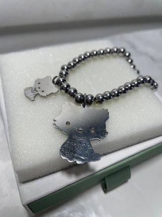Set 6 bracciali perle, metallo, pinguino, gatti