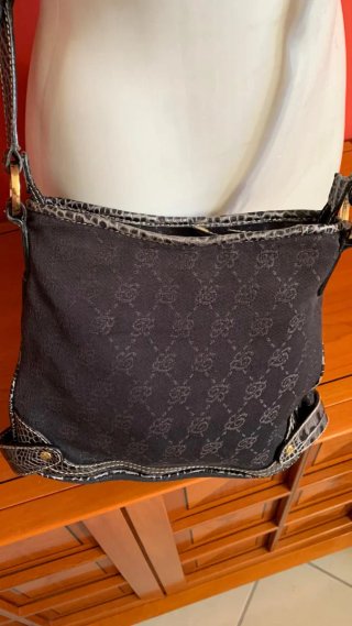 Borsa vintage Blumarine nera e grigia