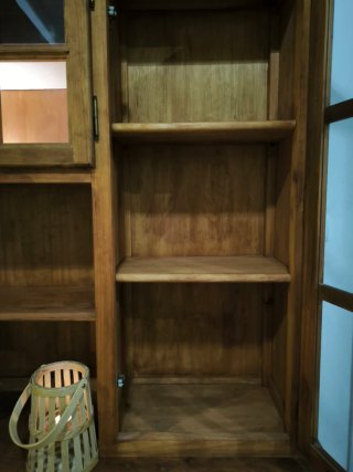 Vitrina Rústica Madera y Cristal