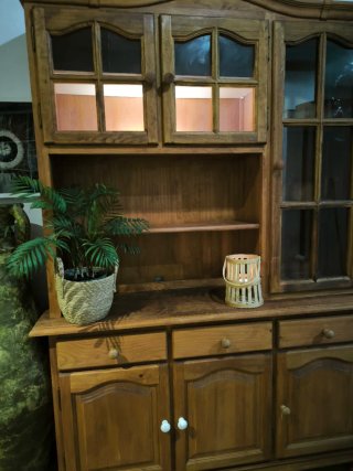 Vitrina Rústica Madera y Cristal