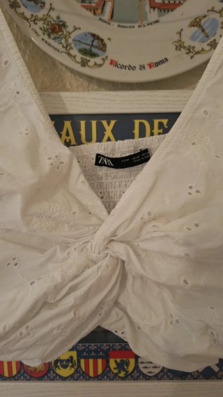 Crop top Zara blanco