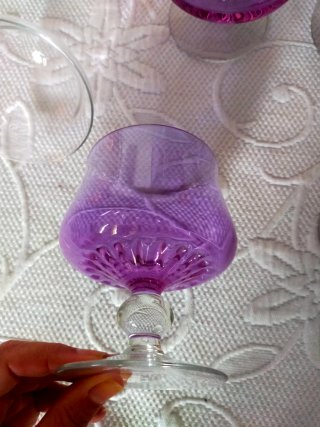 Juego 6 o 12 copas moradas helado/cocktail.