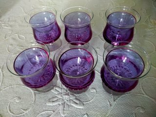 Juego 6 o 12 copas moradas helado/cocktail.