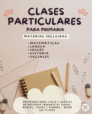 Clases particulares / clases de refuerzo