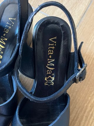Sandali Vita-Mia Pelle Neri, Made in Italy