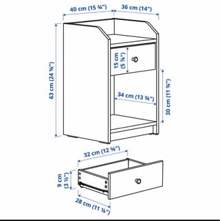 Mesita de noche Ikea blanca