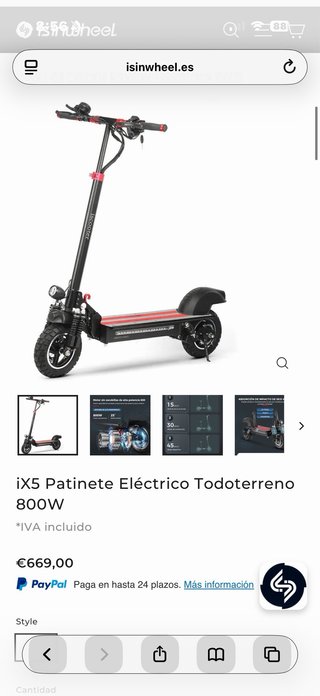 Patinete Eléctrico iScooter ix5