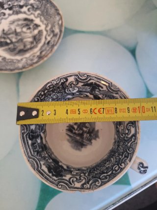 Set di stoviglie in porcellana Cartuja 8 tazze e 8 piatti