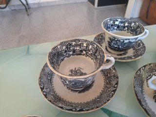 Set di stoviglie in porcellana Cartuja 8 tazze e 8 piatti