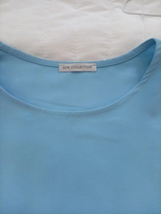 Camisola New Collection Azul Bordado Inglês
