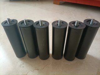 6 Patas para somier metálicas negras 16 cm de alto