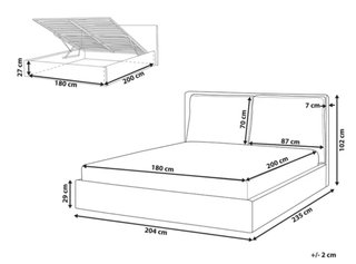 Cama con canapé abatible.