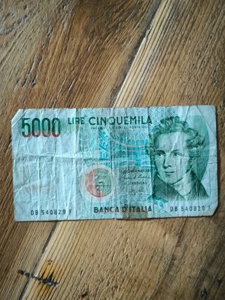 Banconote Italiane da 1000 e 5000 Lire