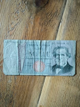Banconote Italiane da 1000 e 5000 Lire
