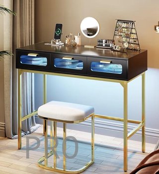Toeletta per trucco moderna con luce e cassetti