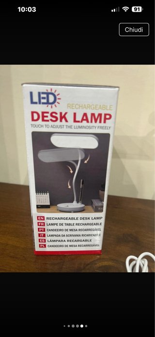 Lampada da scrivania LED LEOVIN ricaricabile